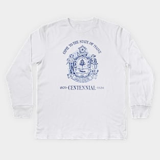 1920 State of Maine Centennial Kids Long Sleeve T-Shirt